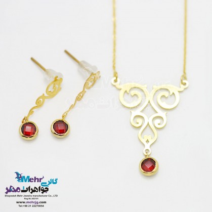Half set of gold - Necklace and Earring - Spiral Design-SS0126